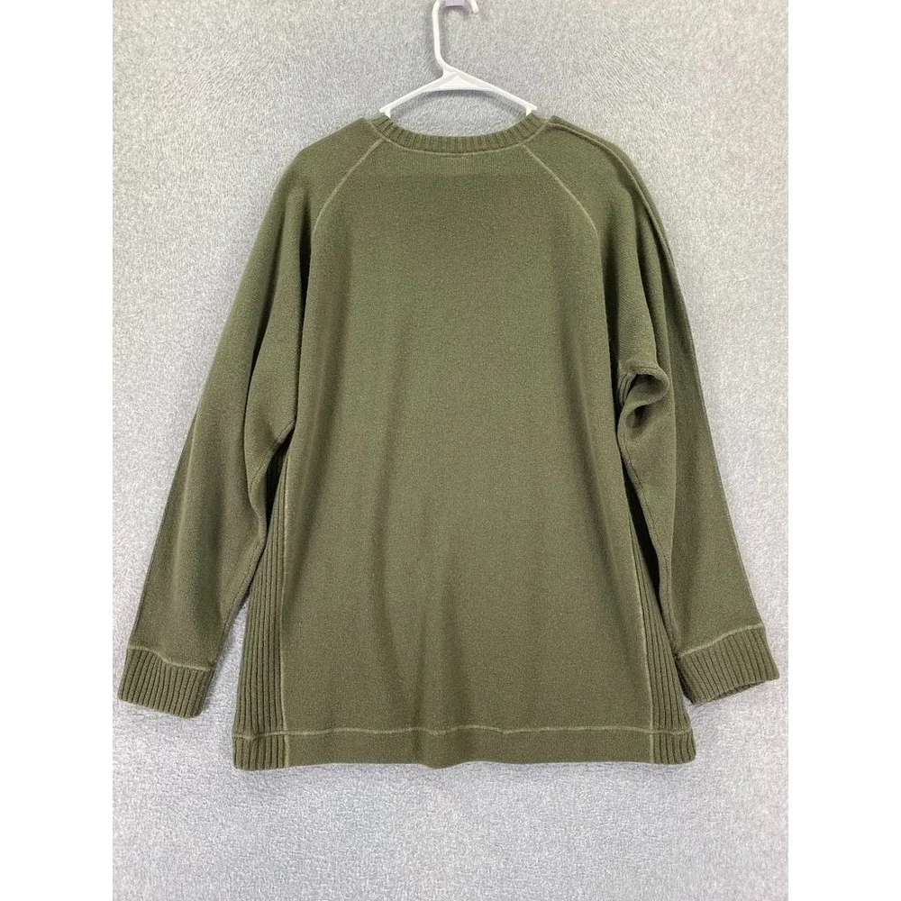 The North Face Sweater Mens XL Green Wool Cotton Blend Knit Pullover Long Sleeve